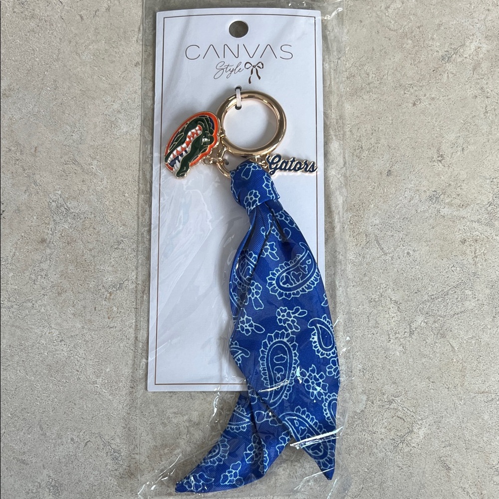 Canvas Blue Paisley Florida Gators Bag Charm
